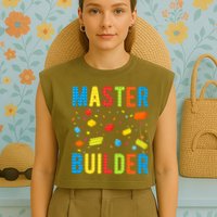 Master Builder Building Blocks Brick Builder Garment-Dyed Women's Muscle Tee