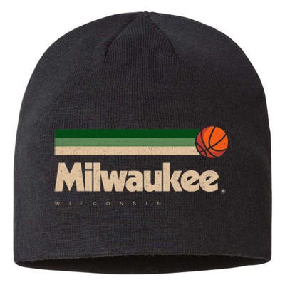 Milwaukee Basketball B Ball City Wisconsin Retro Milwaukee Sustainable Beanie