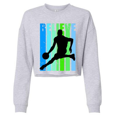 Motivational Basketball Birthday Inspirational Coaching Gift Cropped Pullover Crew