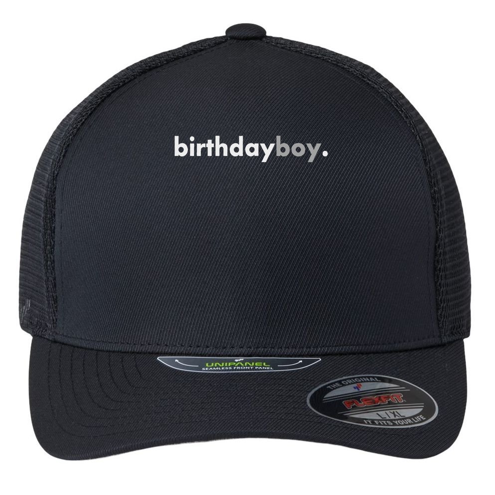 Minimalist Birthday Boy Flexfit Unipanel Trucker Cap