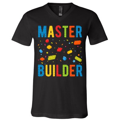 Master Builder Building Blocks Brick Builder V-Neck T-Shirt