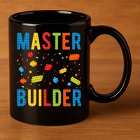 Master Builder Building Blocks Brick Builder 11oz C Handle Ceramic Mug