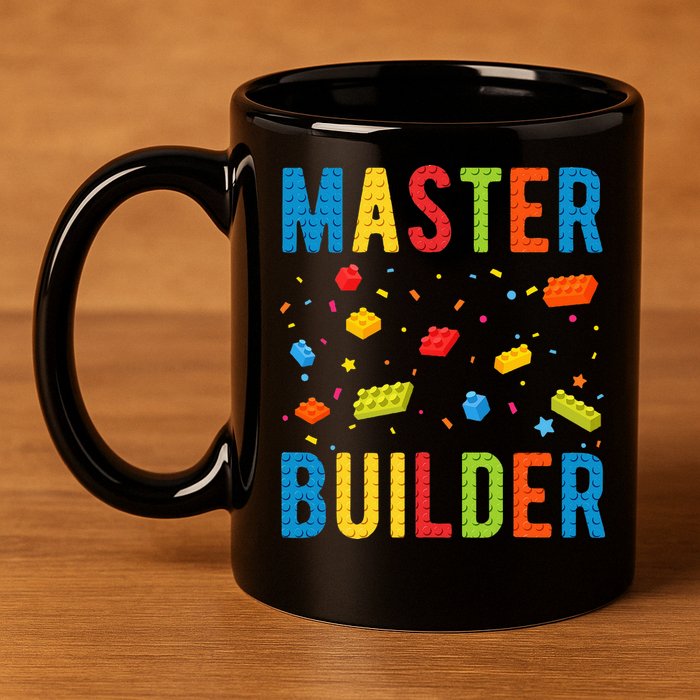 Master Builder Building Blocks Brick Builder 11oz C Handle Ceramic Mug