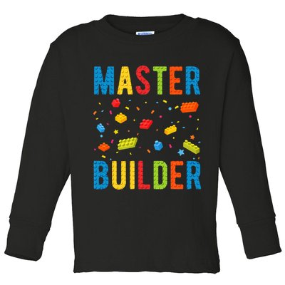 Master Builder Building Blocks Brick Builder Toddler Long Sleeve Shirt
