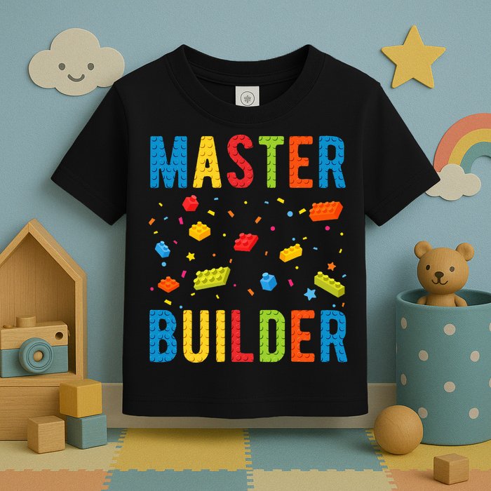 Master Builder Building Blocks Brick Builder Toddler T-Shirt