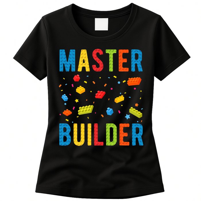 Master Builder Building Blocks Brick Builder Womens T-Shirt