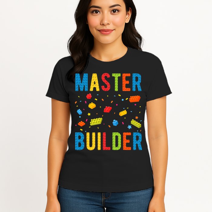 Master Builder Building Blocks Brick Builder Womens T-Shirt