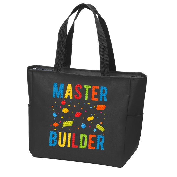 Master Builder Building Blocks Brick Builder Zip Tote Bag