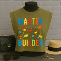 Master Builder Building Blocks Brick Builder Garment-Dyed Women's Muscle Tee