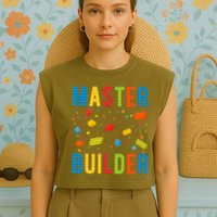 Master Builder Building Blocks Brick Builder Garment-Dyed Women's Muscle Tee
