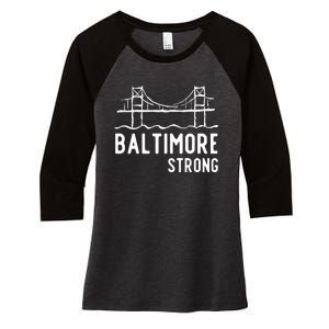 Maryland Baltimore Bridge Women's Tri-Blend 3/4-Sleeve Raglan Shirt