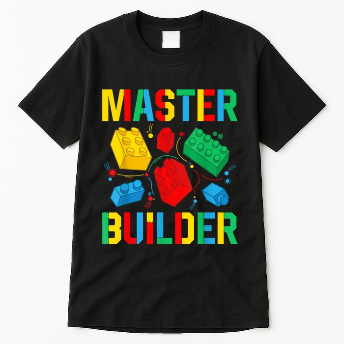 Master Builder Building Blocks Brick Toy Master Builder Tall T-Shirt