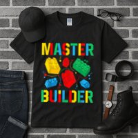 Master Builder Building Blocks Brick Toy Master Builder Tall T-Shirt