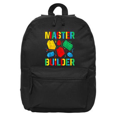 Master Builder Building Blocks Brick Toy Master Builder 16 in Basic Backpack