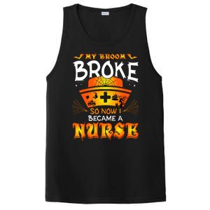 My Broom Broke So No I Became A Nurse Halloween PosiCharge Competitor Tank