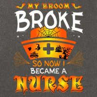 My Broom Broke So No I Became A Nurse Halloween Cotton Canvas Backpack