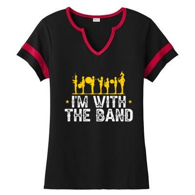 Marching Band Band Life IM With Ladies Halftime Notch Neck Tee