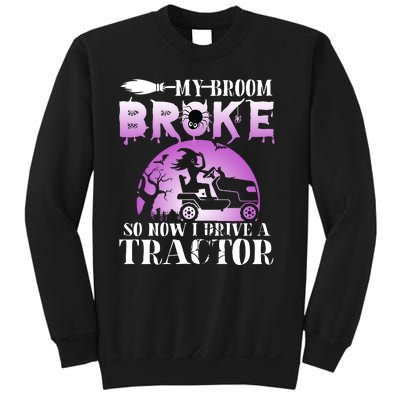 My Broom Broke So Now I Drive A Je.ep Funny Witch Halloween Sweatshirt