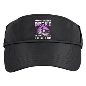 My Broom Broke So Now I Drive A Je.ep Funny Witch Halloween Adult Drive Performance Visor