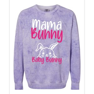 Mama Bunny Bunny Easter Pregnancy Reveal Future Mom Gift Colorblast Crewneck Sweatshirt