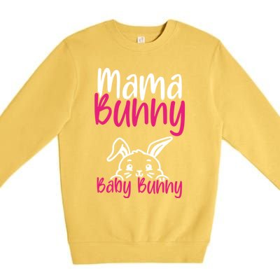 Mama Bunny Bunny Easter Pregnancy Reveal Future Mom Gift Premium Crewneck Sweatshirt