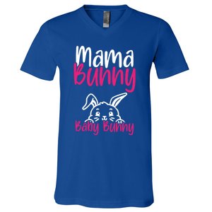 Mama Bunny Bunny Easter Pregnancy Reveal Future Mom Gift V-Neck T-Shirt