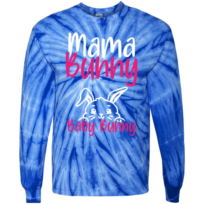 Mama Bunny Bunny Easter Pregnancy Reveal Future Mom Gift Tie-Dye Long Sleeve Shirt