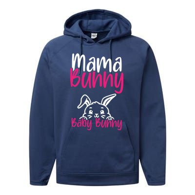 Mama Bunny Bunny Easter Pregnancy Reveal Future Mom Gift Performance Fleece Hoodie