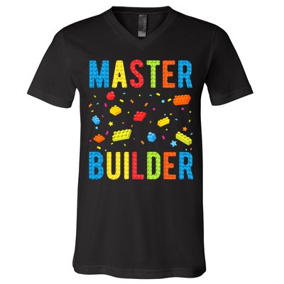 Master Builder Building Blocks Brick Builder V-Neck T-Shirt