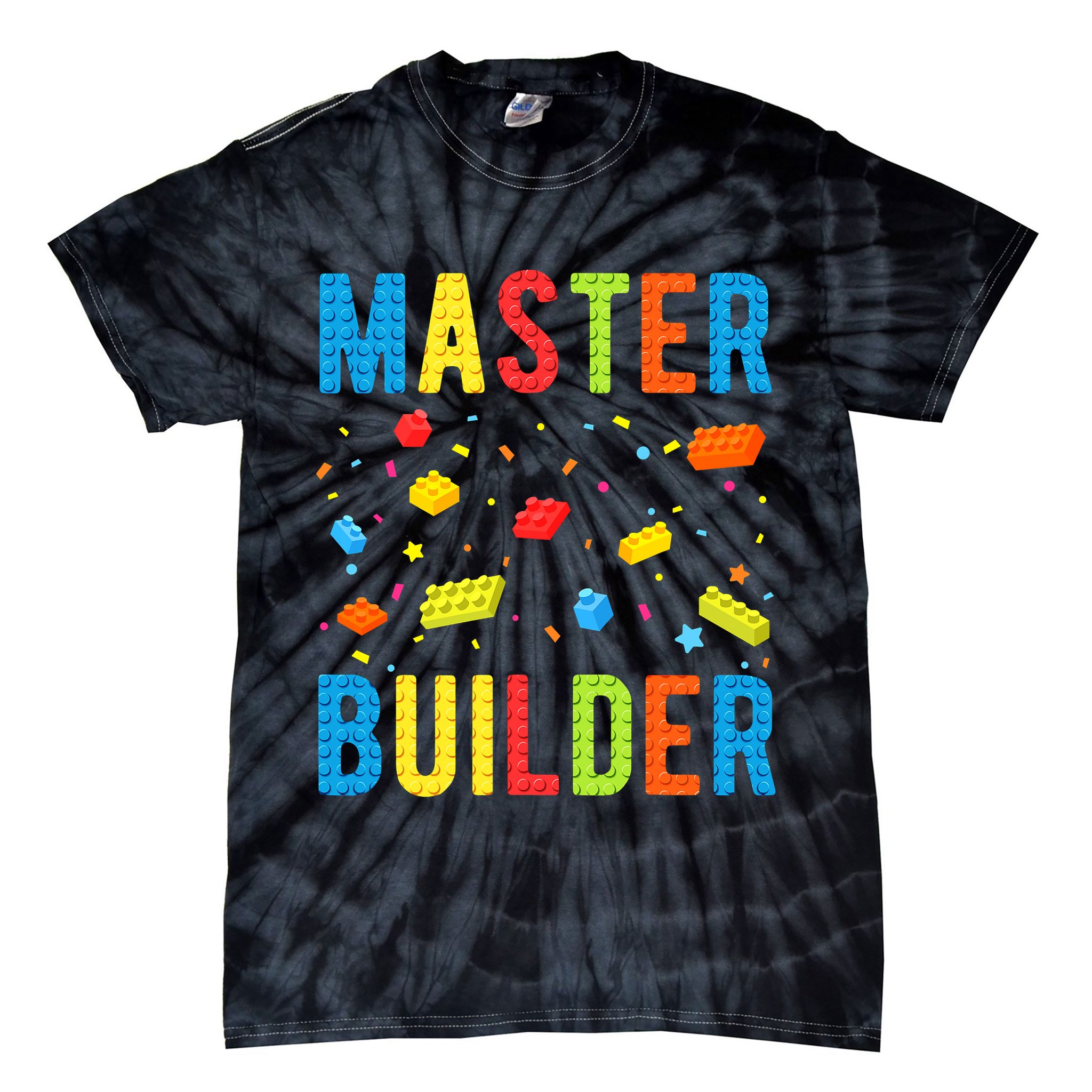 Master Builder Building Blocks Brick Builder Tie-Dye T-Shirt