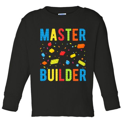 Master Builder Building Blocks Brick Builder Toddler Long Sleeve Shirt