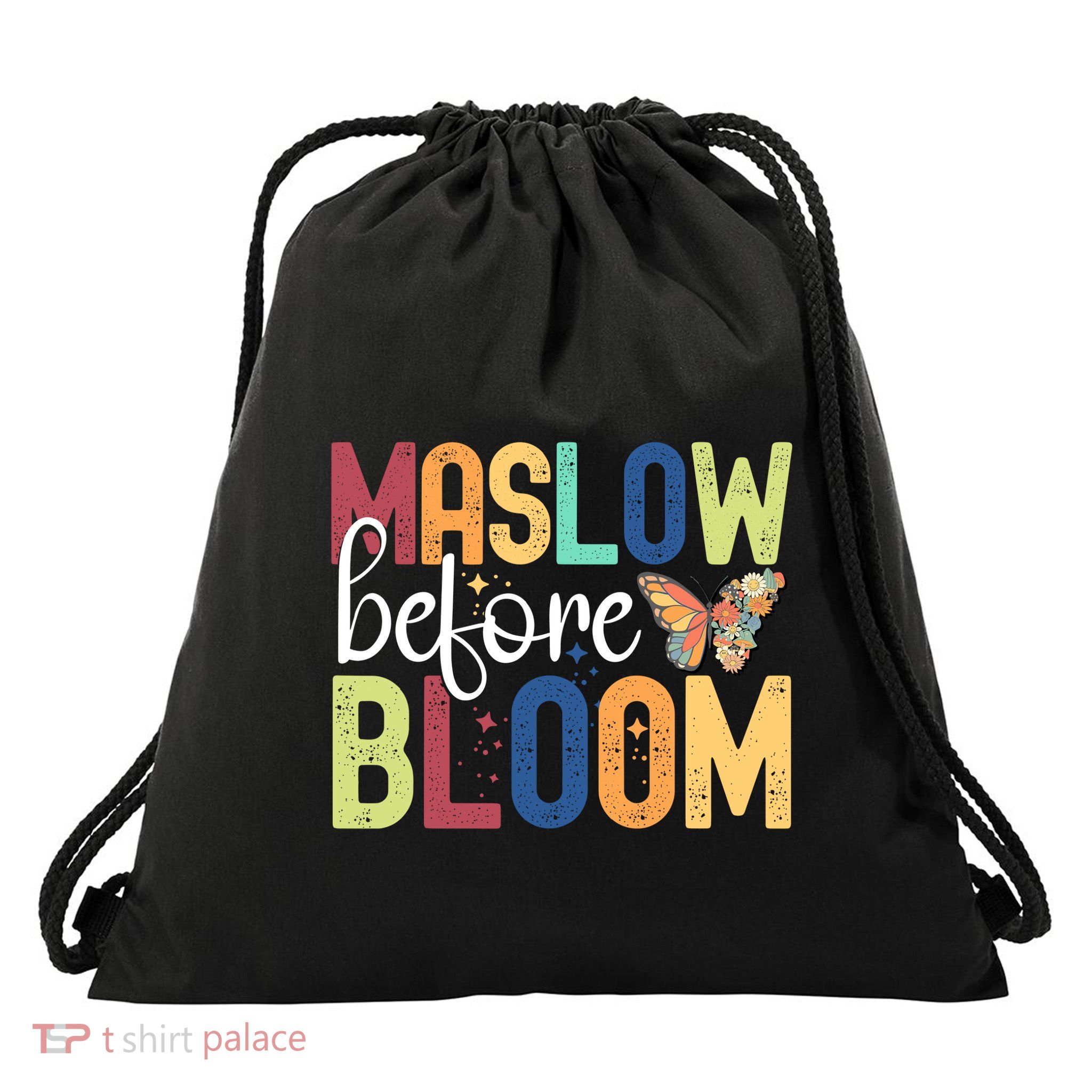 Maslow Before Bloom SPED Teacher School Psychologist Psych Drawstring Bag