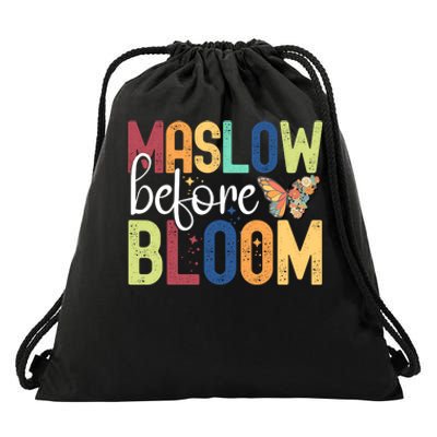 Maslow Before Bloom SPED Teacher School Psychologist Psych Drawstring Bag