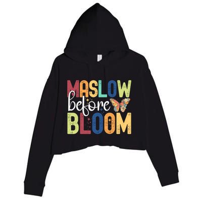 Maslow Before Bloom SPED Teacher School Psychologist Psych Crop Fleece Hoodie