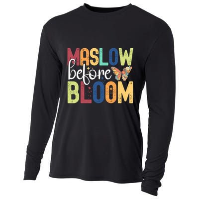 Maslow Before Bloom SPED Teacher School Psychologist Psych Cooling Performance Long Sleeve Crew