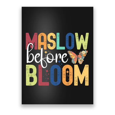 Maslow Before Bloom SPED Teacher School Psychologist Psych Poster