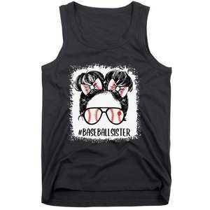 Messy Bun Baseball Sister Bleached  Mother's Day Tank Top