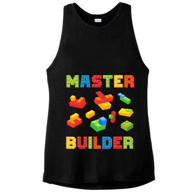 Master Builder Building Blocks Lover Brick Builder Ladies PosiCharge Tri-Blend Wicking Tank