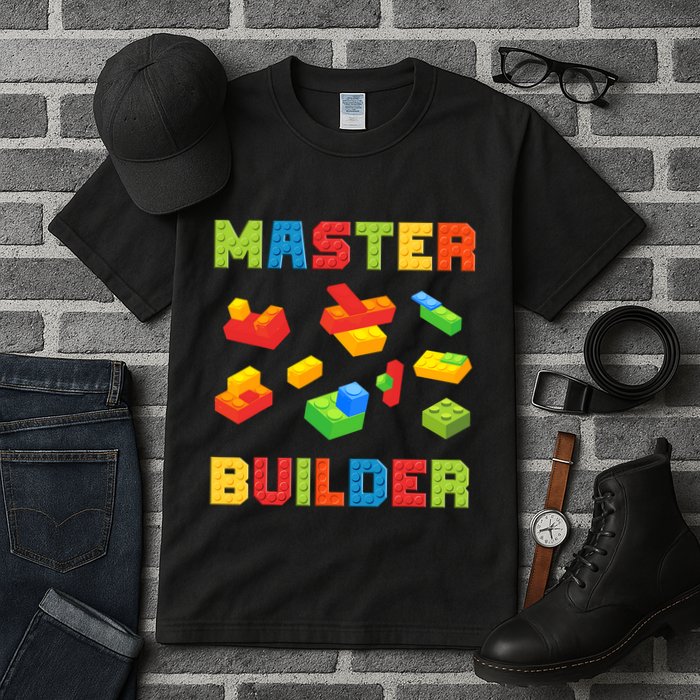 Master Builder Building Blocks Lover Brick Builder Tall T-Shirt