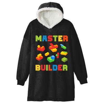 Master Builder Building Blocks Lover Brick Builder Hooded Wearable Blanket