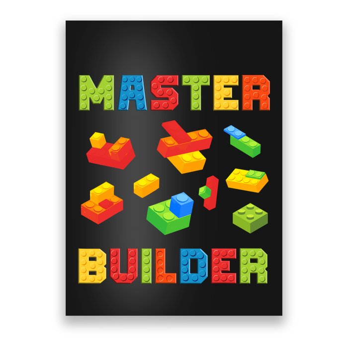 Master Builder Building Blocks Lover Brick Builder Poster