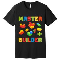 Master Builder Building Blocks Lover Brick Builder Premium T-Shirt