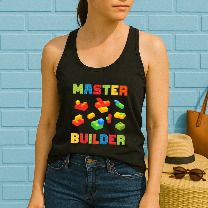 Master Builder Building Blocks Lover Brick Builder Womens Tank Top
