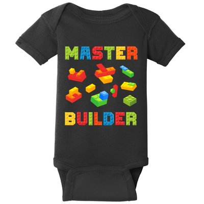 Master Builder Building Blocks Lover Brick Builder Baby Bodysuit