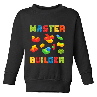 Master Builder Building Blocks Lover Brick Builder Toddler Sweatshirt