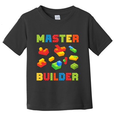 Master Builder Building Blocks Lover Brick Builder Toddler T-Shirt