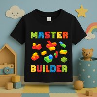 Master Builder Building Blocks Lover Brick Builder Toddler T-Shirt