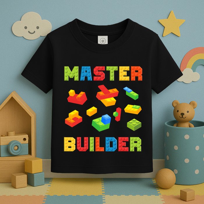 Master Builder Building Blocks Lover Brick Builder Toddler T-Shirt