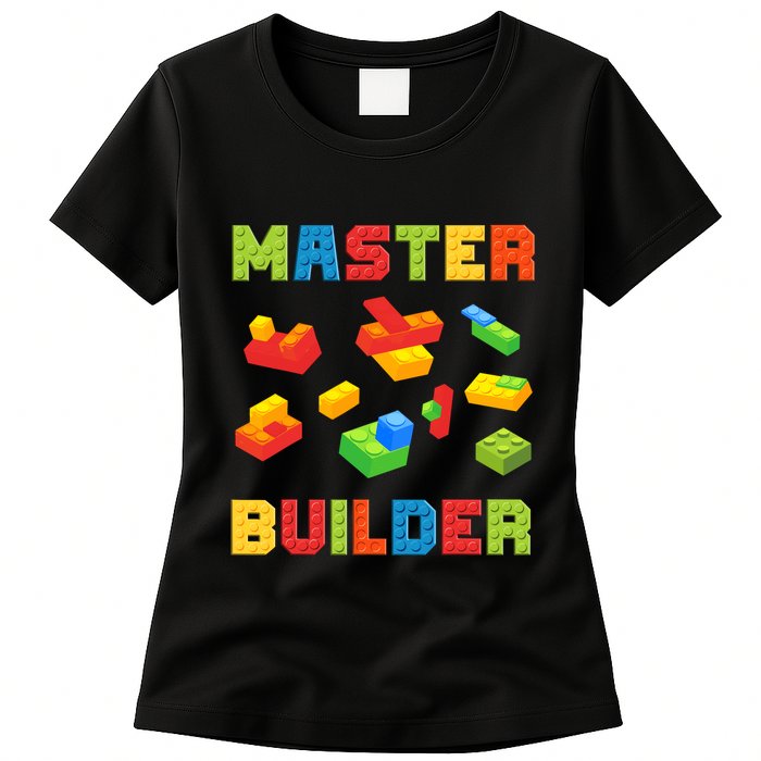Master Builder Building Blocks Lover Brick Builder Womens T-Shirt