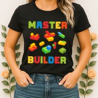 Master Builder Building Blocks Lover Brick Builder Womens T-Shirt